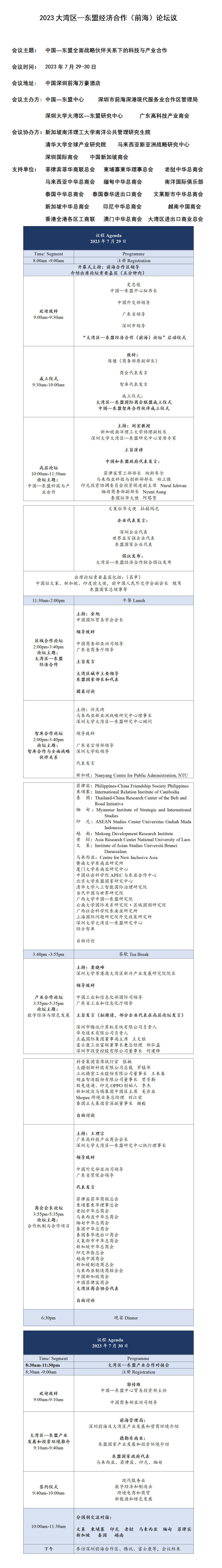 活动介绍:2023大湾区—东盟经济合作 (前海)论坛