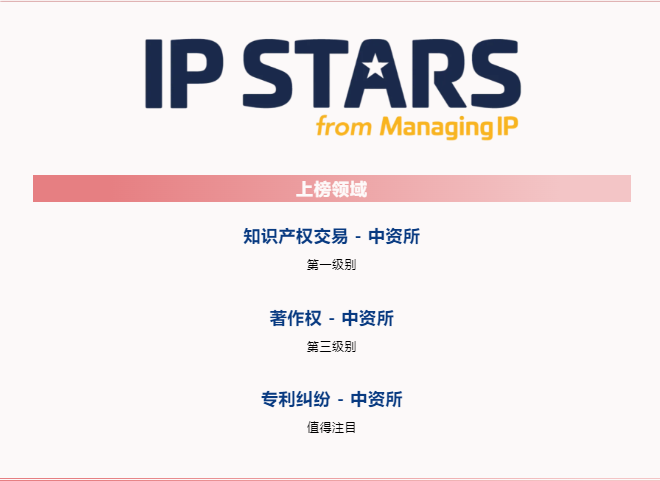 会员动态 | 环球荣登《知识产权管理》IP STARS 2024年度榜单